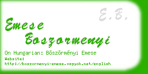 emese boszormenyi business card