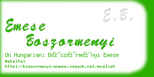 emese boszormenyi business card